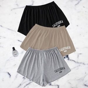 California USA Graphic Women’s Lounge Shorts 3 piece set
